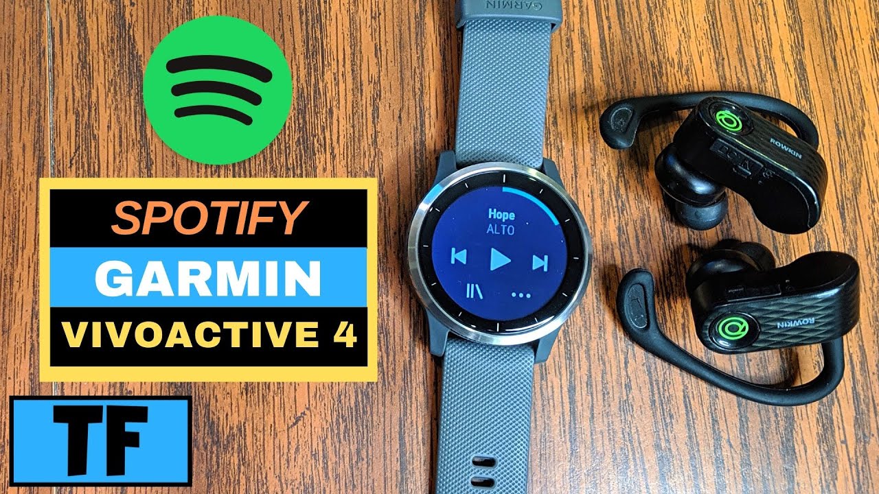 GARMIN VIVOACTIVE 4 SPOTIFY MUSIC - Complete App Setup, Controls, How To Download Playlists Podcasts