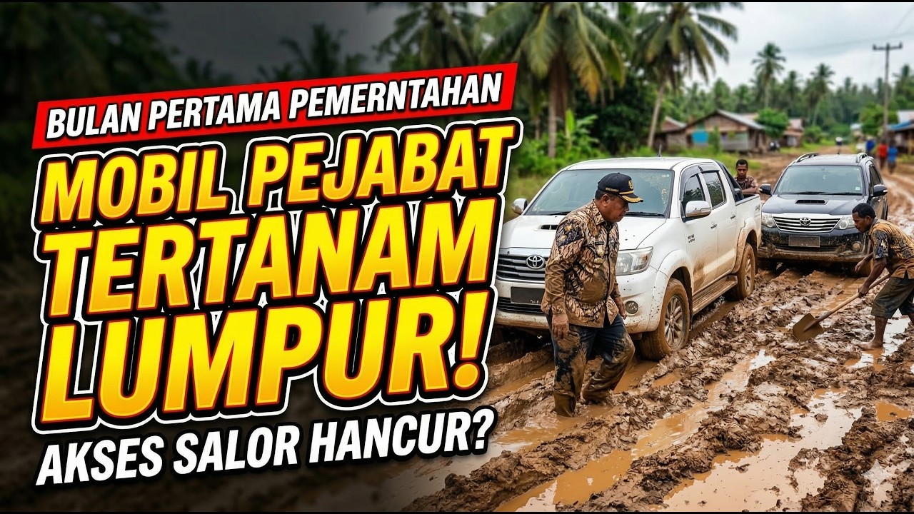 BULAN PERTAMA PEMERINTAHAN PAPUA SELATAN, MOBIL PEJABAT TERTANAM DI LUMPUR