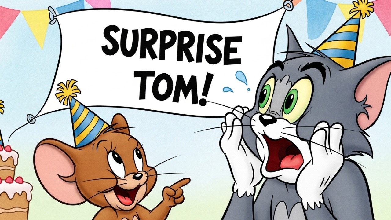 🎉 Jerry's Sneaky Surprise Party  Tom & Jerry Classic Cartoon