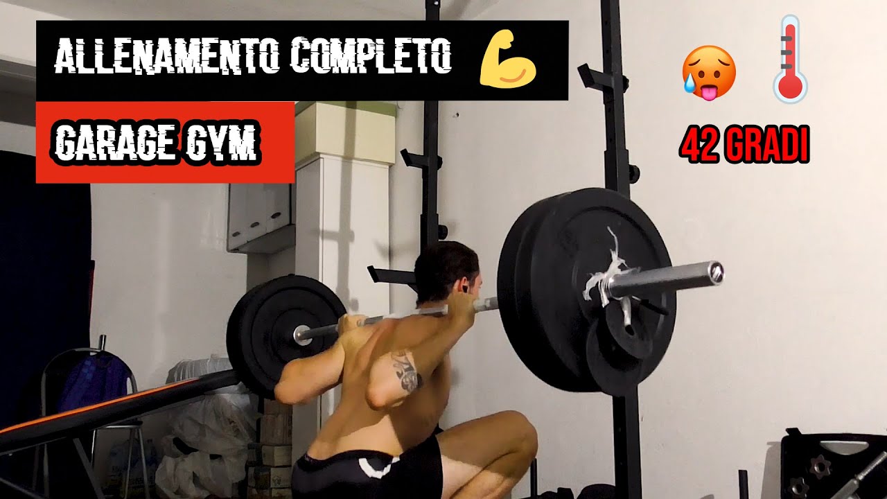 ALLENAMENTO INTEGRALE NELLA MIA GARAGE GYM CON 42 GRADI 🥵🌡