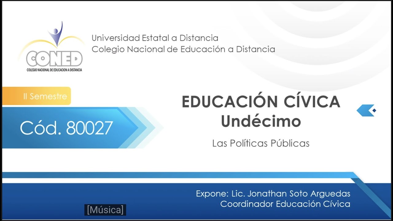 CONED EDUCACIÓN CIVICA UNDÉCIMO - Las Políticas Públicas
