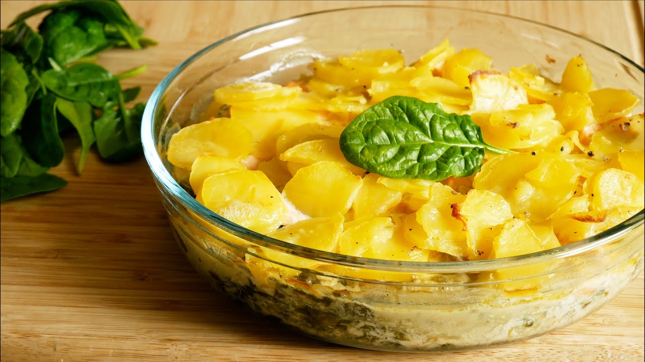 Gratin parmentier au saumon et épinards