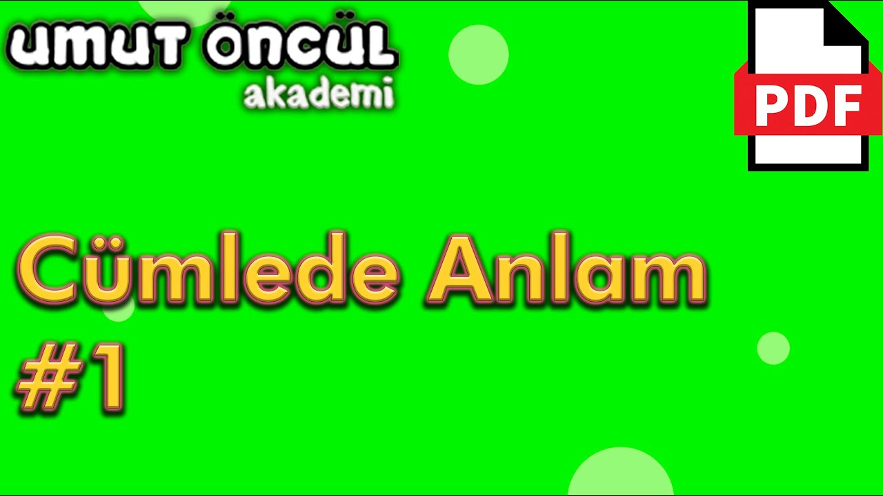 Türkçe | 8.Sınıf | Cümlede Anlam #1 | Cümlede Anlam İlişkisi