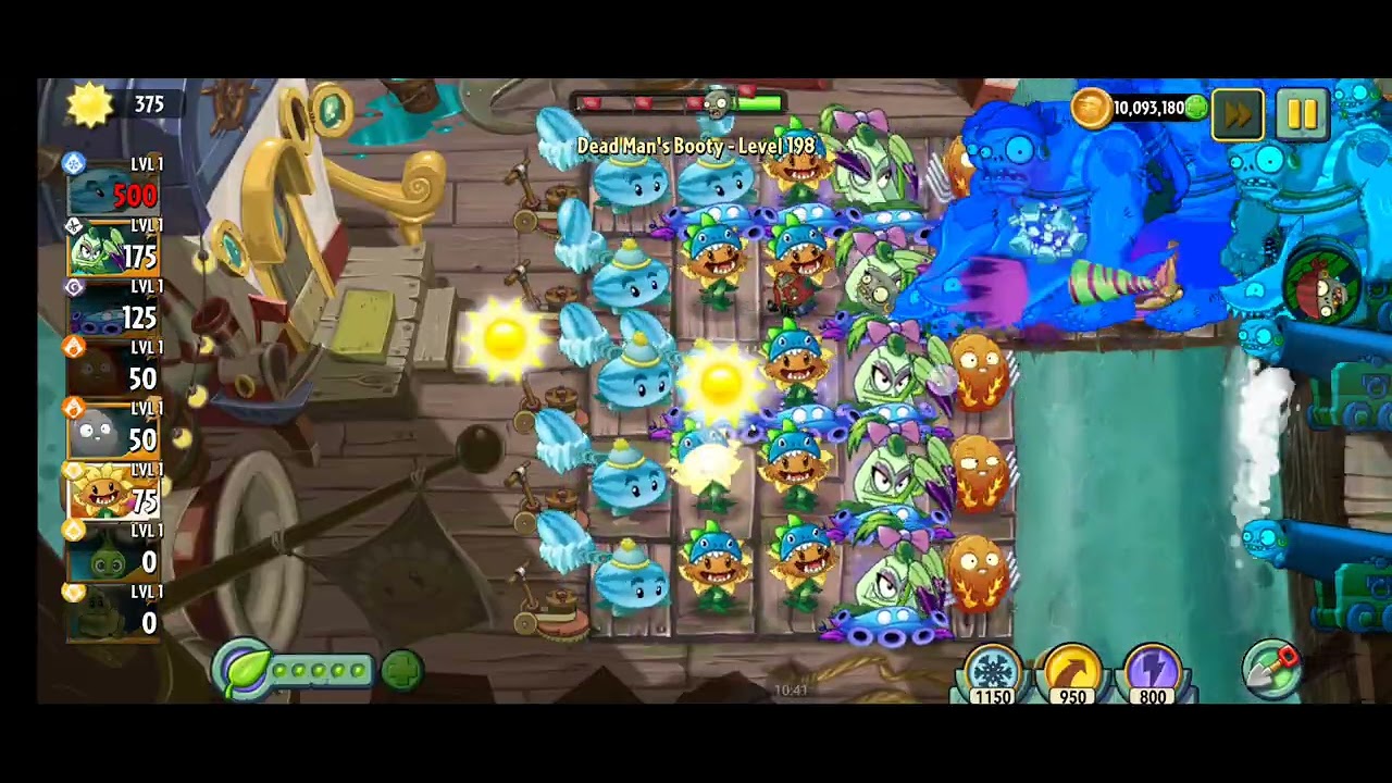 (Plant Level 1) Dead Man's Booty level 197-198 (Pirates Sea Endless Zone) #pvz2 #endlesszone #pvz