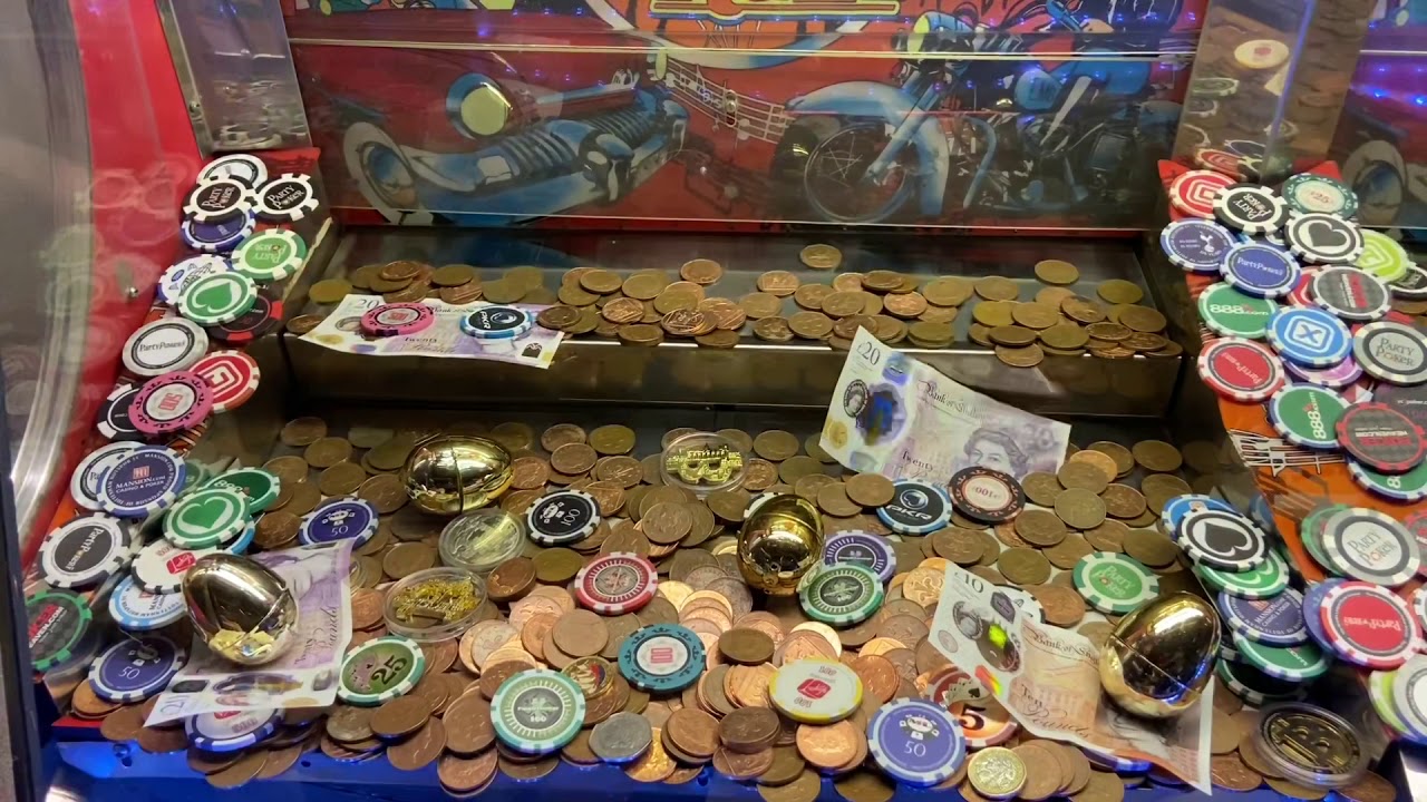 Cash in the coin pusher