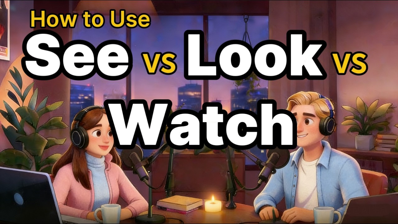 How to Use SEE,LOOK & WATCH in Everyday English | Real Life English Conversations | English Podcast
