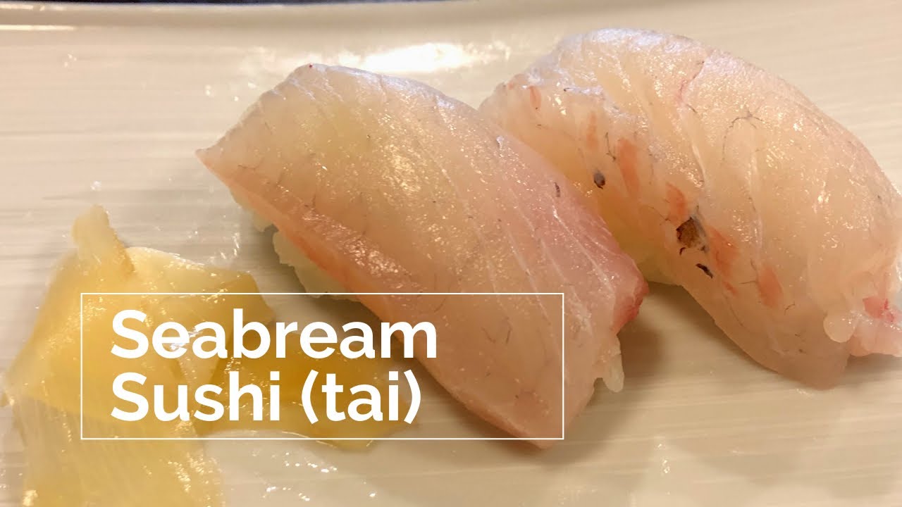 Japanese chef makes a Sea-bream sushi