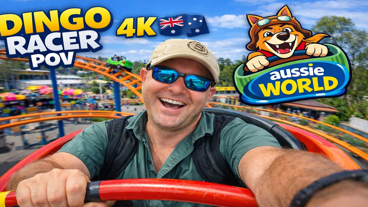 The Best RIDE Dingo Racer 4k POV Aussie  World Theme Park  QLD Sunshine Coasts Best theme park Vlog