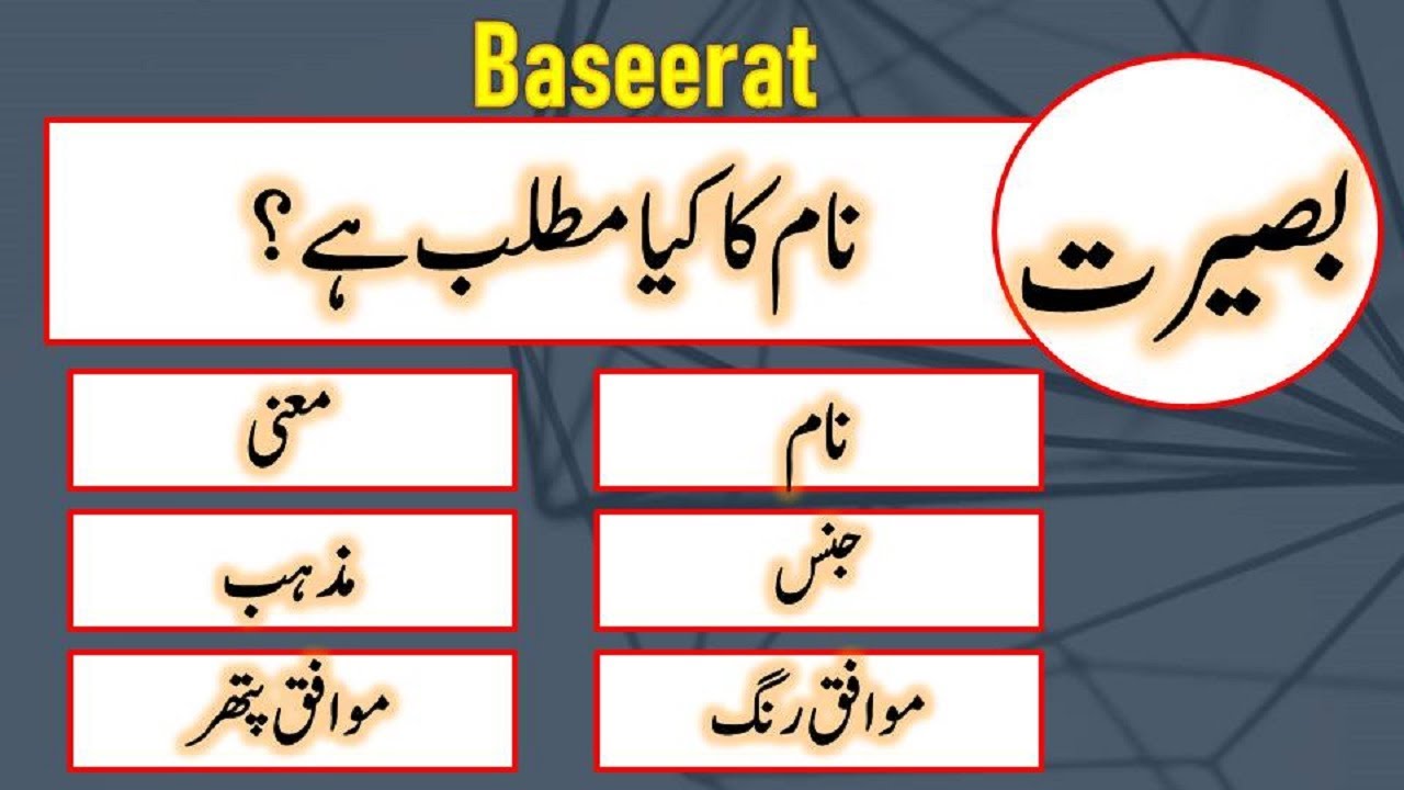 Baseerat Name Meaning | Baseerat Lucky Day | Baseerat Lucky Stone | Baseerat Numerology
