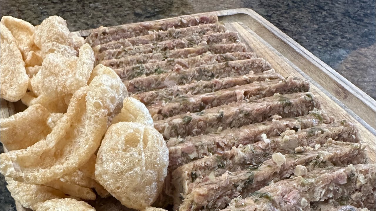 Homemade hog head cheese is the perfect low carb snack.