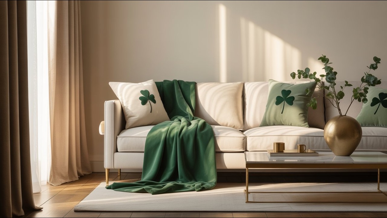 Irish Cozy Music Living Room Ambience &ndash; Elegant Green D&eacute;cor | Frame TV Art (2 Hours) | With Sound