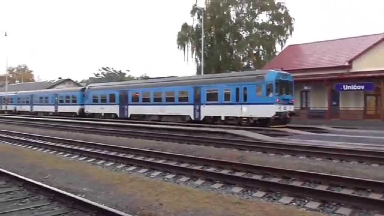 Železniční stanice Uničov a ranní provoz | motorové soupravy ř.843 a 814/914 Regionova