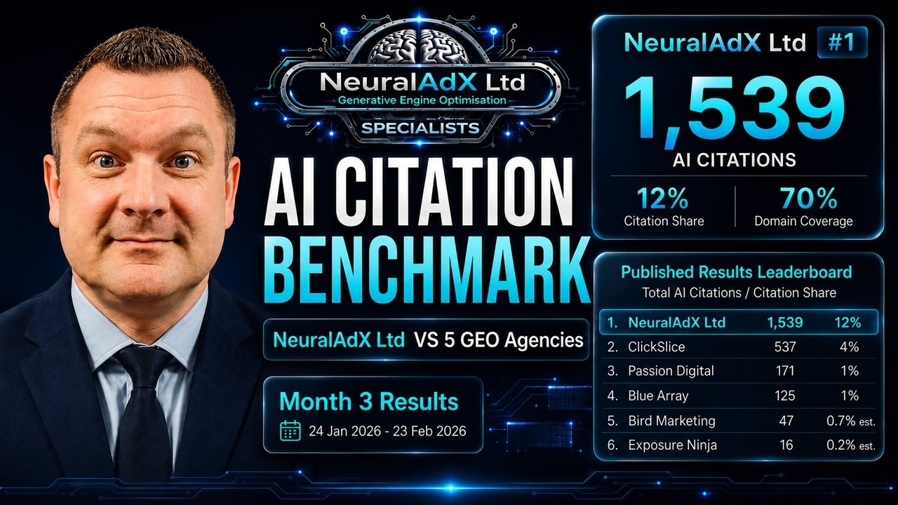 Month 3 AI citation benchmark results video NeuralAdX Ltd