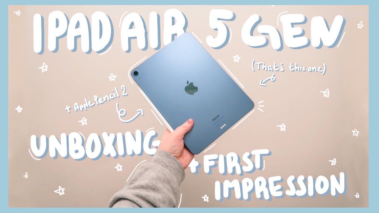 iPad Air 5th Gen & Apple Pencil 2 unboxing + first impression! | Aesthetic iPad Air 5 unboxing 🐳