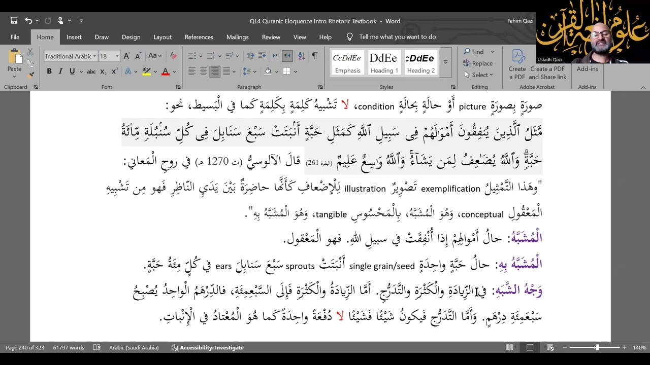 Types of Analogy (التشبيه) in the Quran 4 - Analogy by Illustration تشبيه تمثيلي | Quranic Eloquence