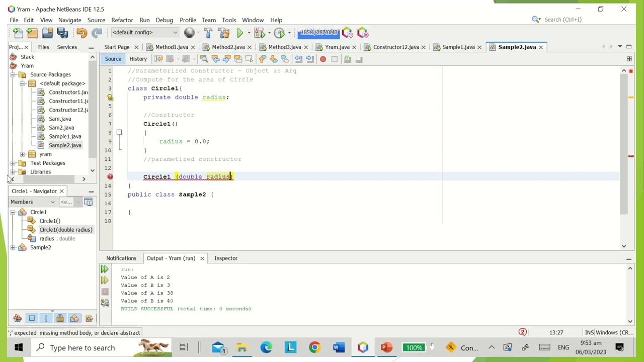 Constructor Passing Arg in Java