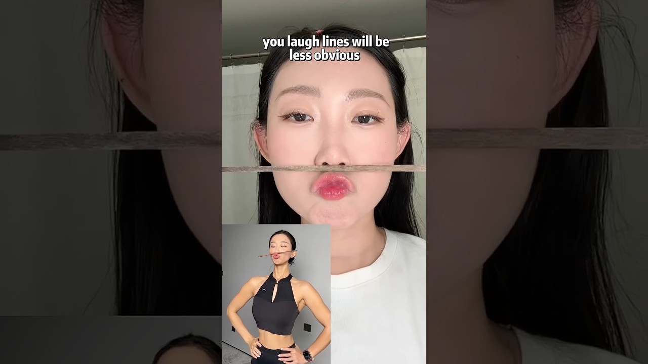 Facial exercises with a chopstick 🥢💖 #shorts