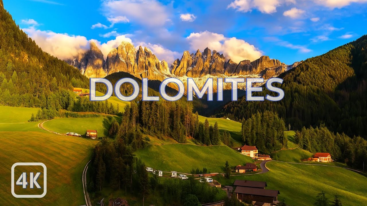DOLOMITES 4K | Cinematic Nature Relaxation Film with Peaceful Music | Alps Drone Video UHD