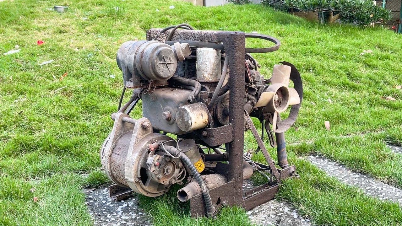 Japan 110V Generator Recovery // Restore Extremely Old 2 Cylinder KUBOTA Diesel Engine - P1