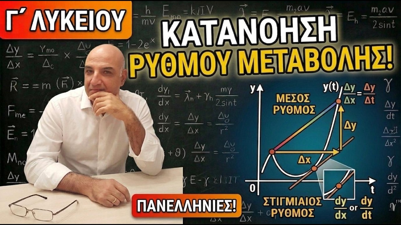 ΦΥΣΙΚΗ Γ' ΛΥΚΕΙΟΥ, Μέσος και Στιγμιαίος Ρυθμός Μεταβολής