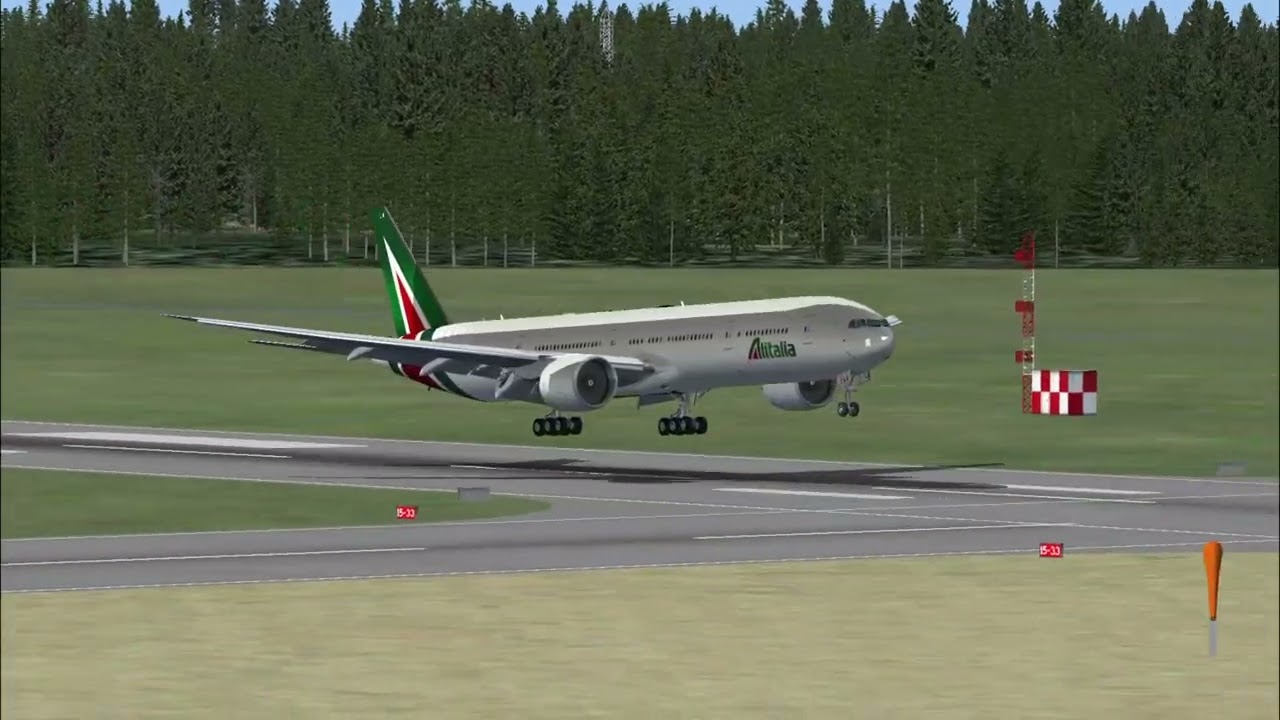 Alitalia Boeing 777 Landing in Flight Simulator 🇮🇹✈️