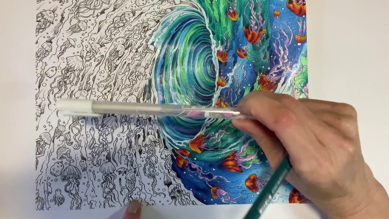 Claire Holoway Colouring - Whirlpool - colouring moving water (artist - Kerby Rosanes, Geomorphia)