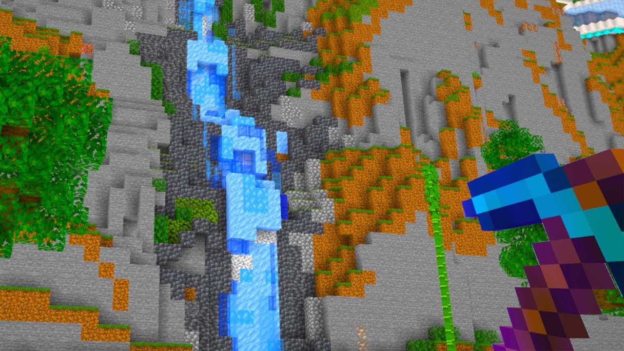 Гигантский анимированный водопад в Minecraft