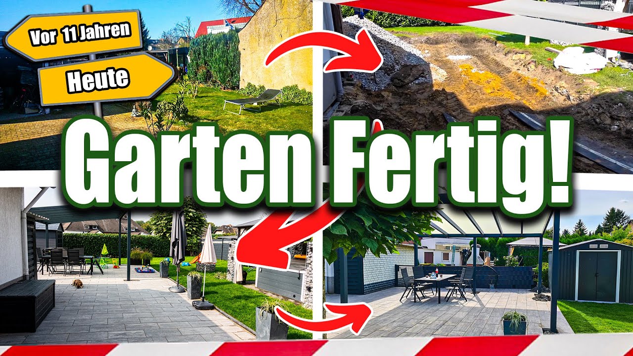 Mein GARTEN ist nach 11 JAHREN FERTIG !😱 GARTEN UMBAU mit FREISTEHENDER Überdachung Whirlpool etc 🔥
