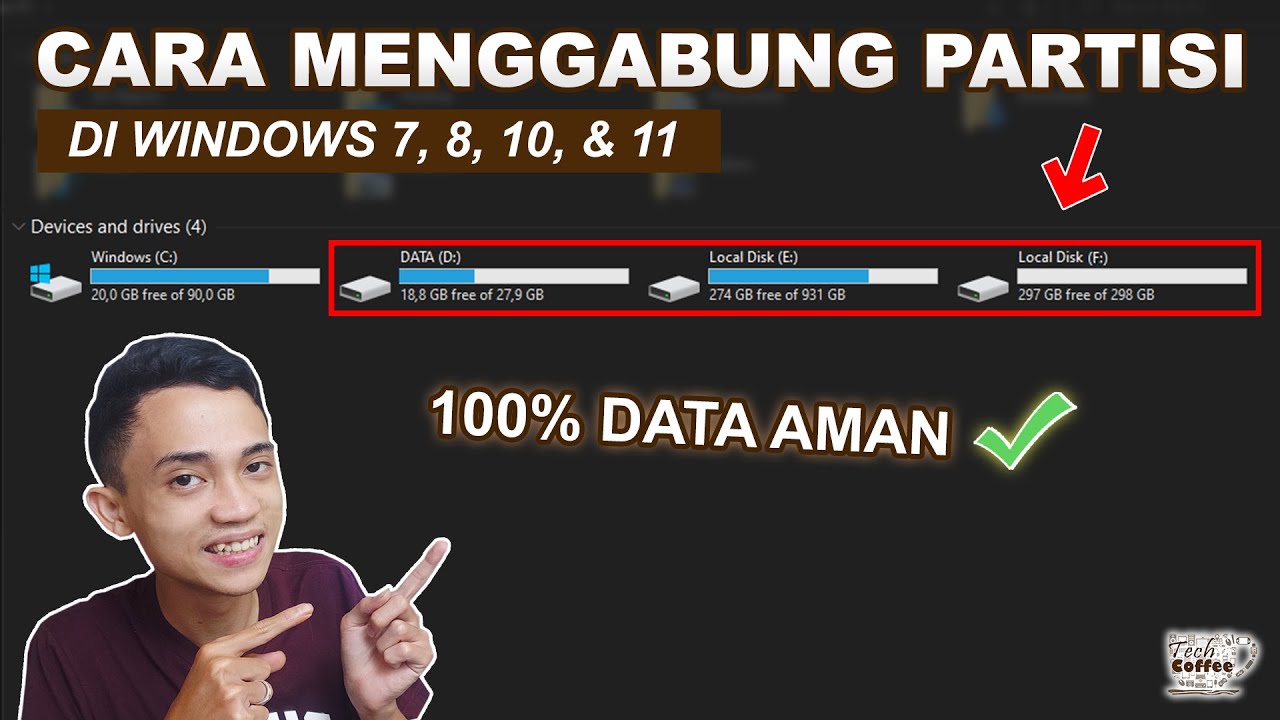 Cara Menggabung Partisi TANPA MENGHAPUS DATA ✅ (Harddisk & SSD)