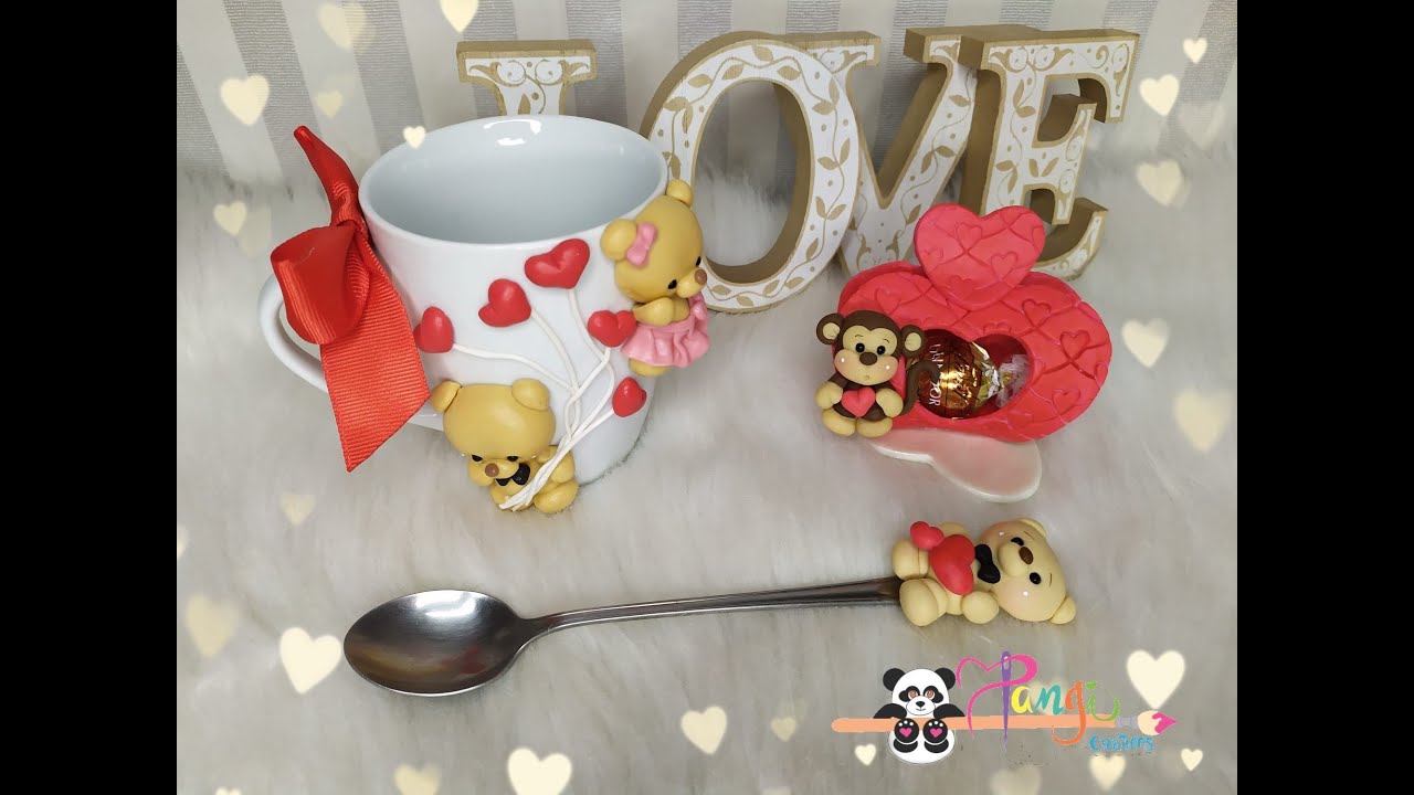 como hacer apliques  SIN MOLDE en porcelana fría  (SAN VALENTIN DULCERO )