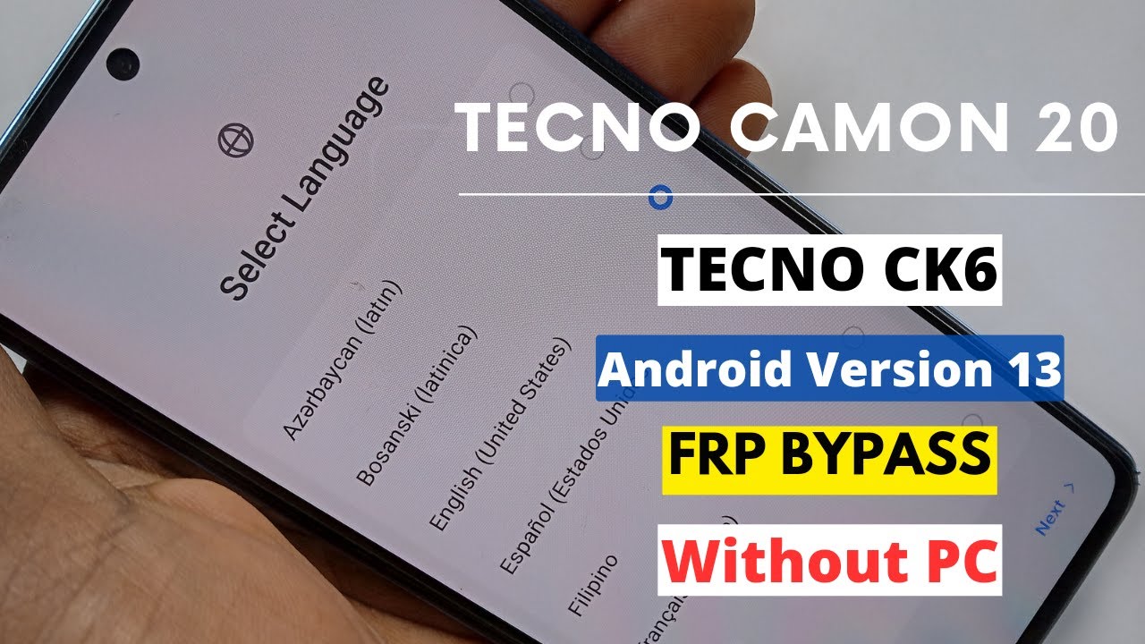 Tecno CAMON 20 FRP Bypass Android 13 | New Method | Tecno (CK6) Google Account Bypass Without PC