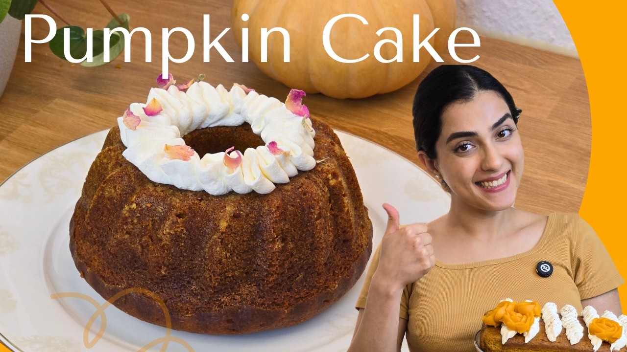Soft & Spiced Pumpkin Cake 🎃 | Easy Homemade Recipe | How to Make Pumpkin Purée at Home