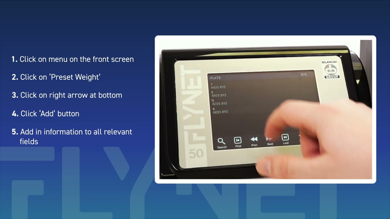 How to set pre stored tares Flynet Indicator | Weightron Bilanciai