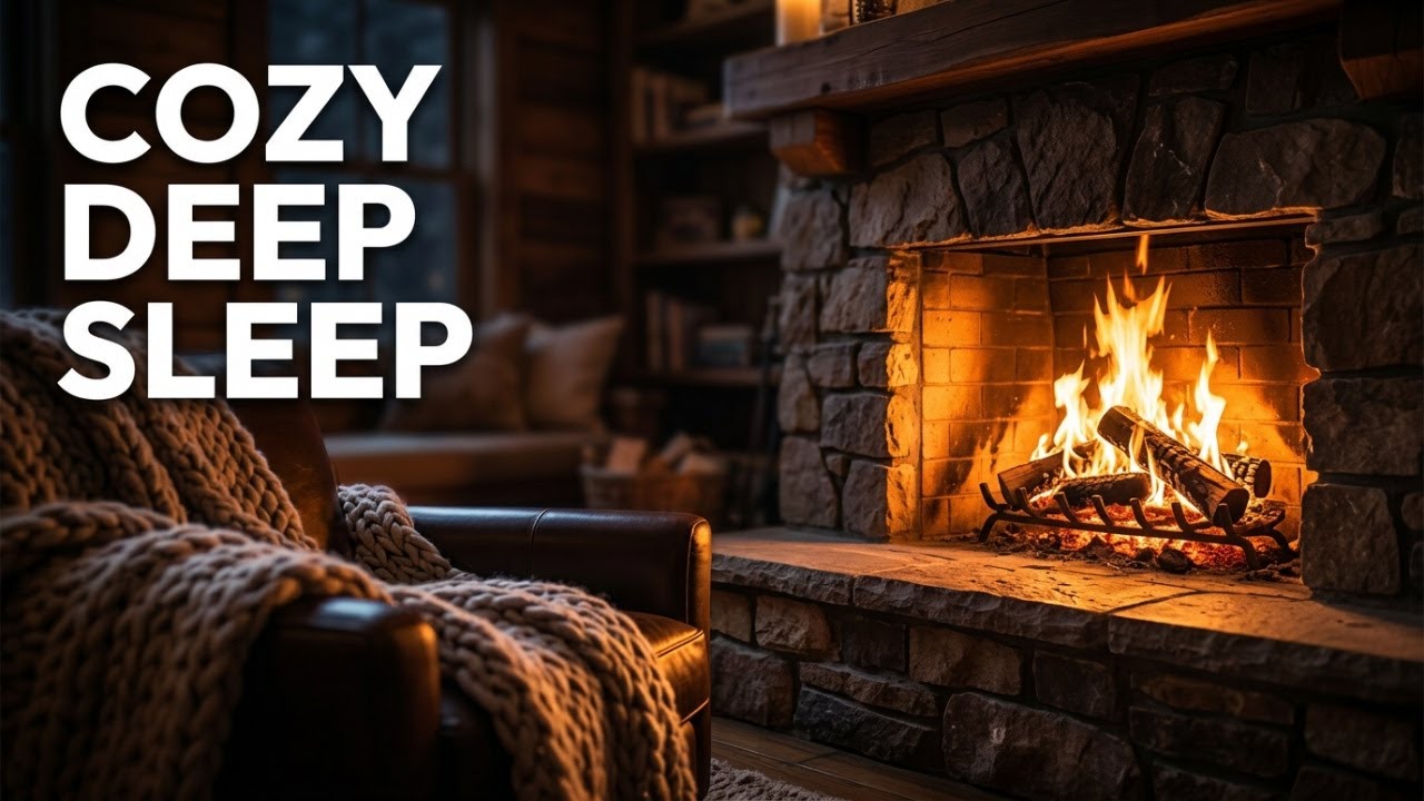 Cozy Fireplace Ambience 🔥 Brown Noise for Deep Sleep (2 Hours)