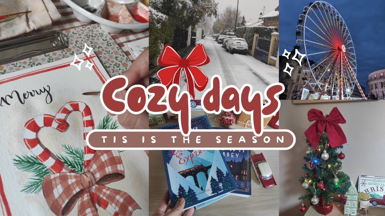🎄Cozy Days ~ Marché de Noël, de la neige ❄ et cartes de vœux à l'aquarelle 🎀