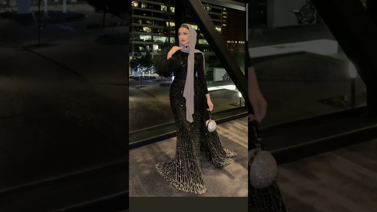 Black hijab Muslim prom dress #pinterest #muslim #promdress