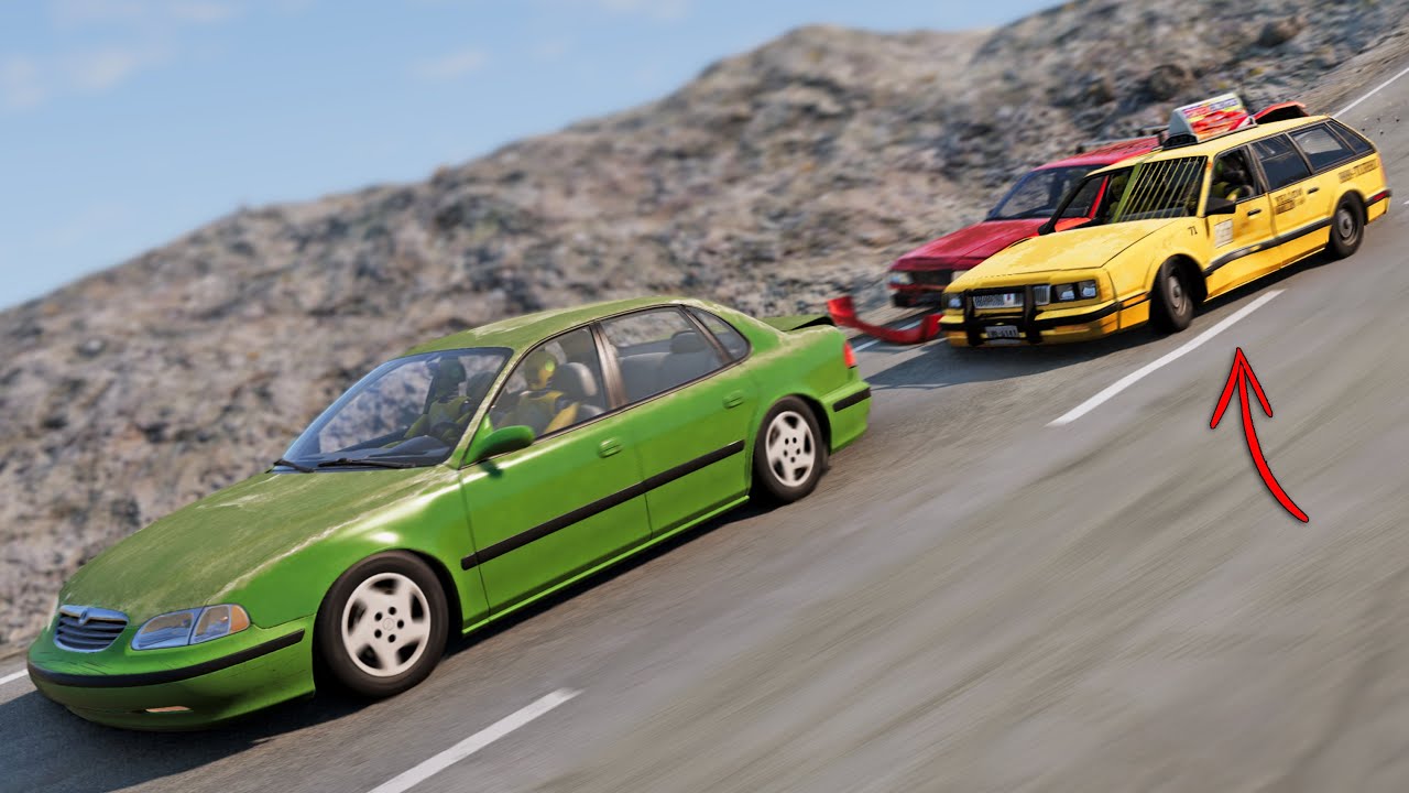BeamNG Drive - Cars vs Angry Taxi (RoadRage) #2