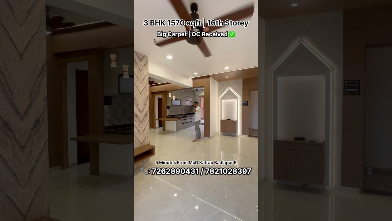 3 BHK 1570 sqft || 16th Storey Tower || OC Received✅ || Katrap Badlapur East | #shorts #drxrealtor