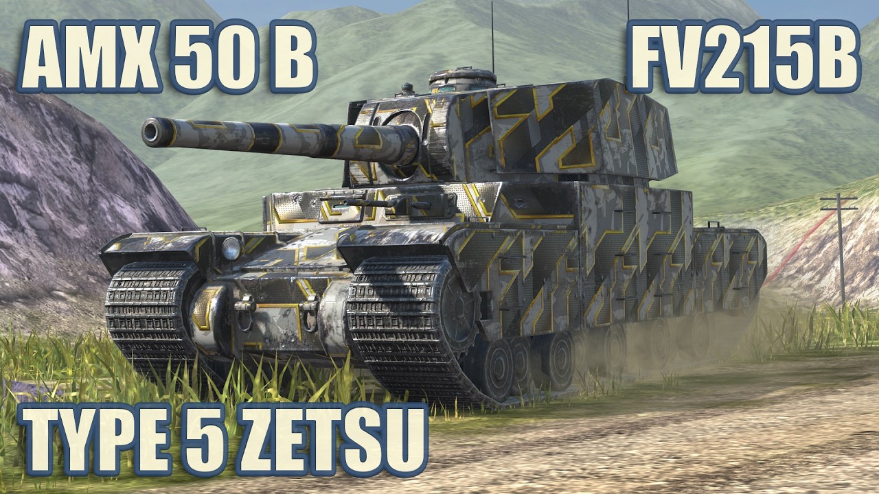 Type 5 H Zetsu, AMX 50 B & FV215b &bull; WoT Blitz Gameplay