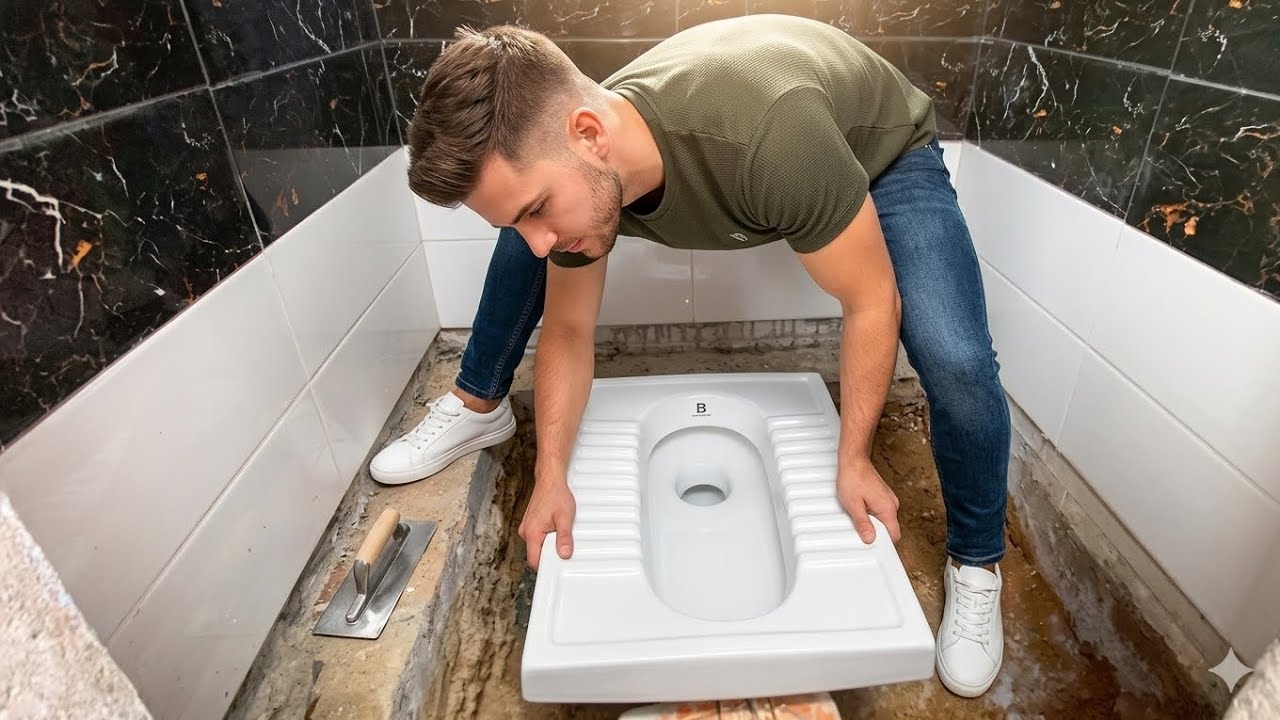 How to Install a Squat Toilet Like a PRO 🛠️ [2026 Step-by-Step]!#Construction #DIY #crazy 