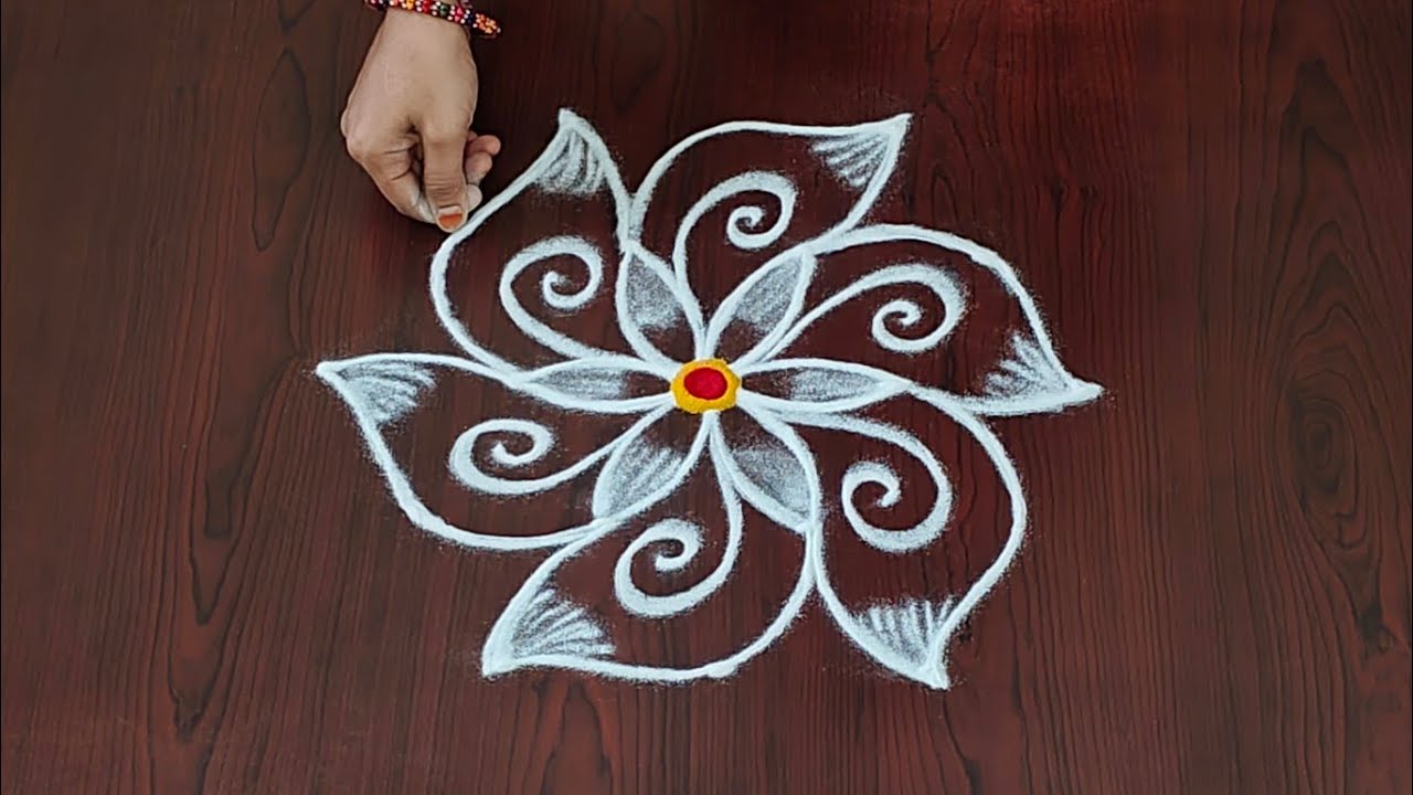 5&times;3dots easy rangoli|daily muggulu|thipkyanchi,festival rangoli|traditional rangoli#Rang Kaa Rangoli