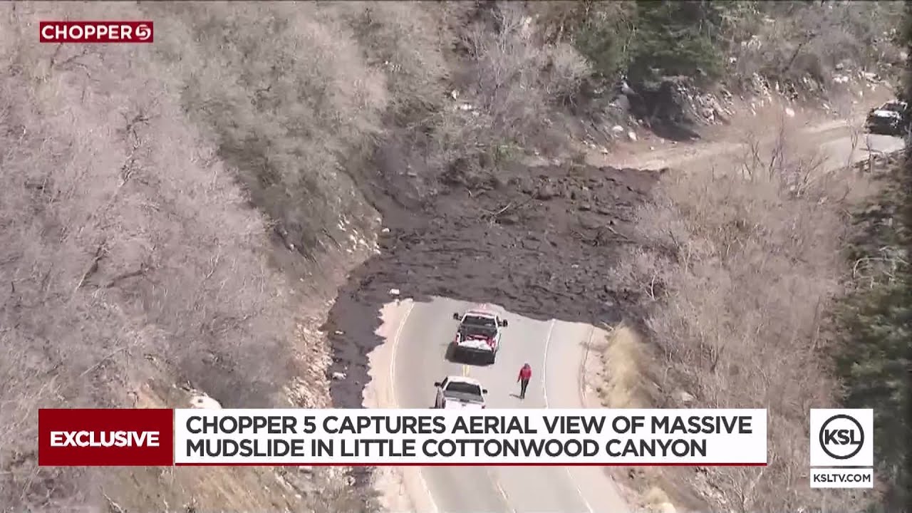 Mudslide floods roadway in Little Cottonwood Canyon during closure
