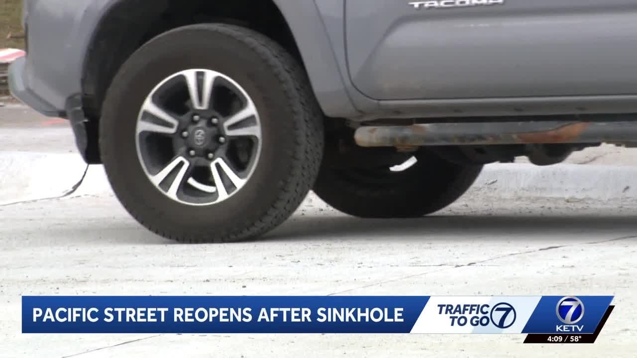 Omaha sinkhole repaired, Pacific Street near 67th reopens