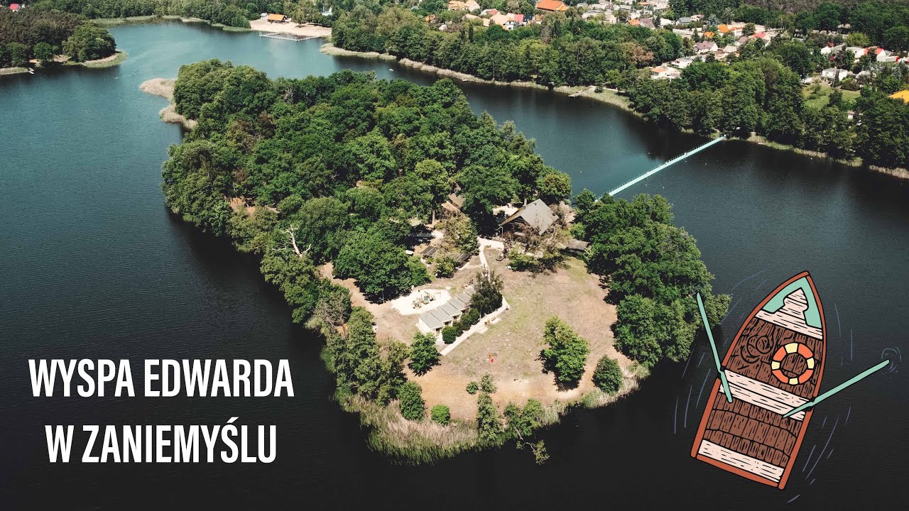 Wyspa Edwarda w Zaniemyślu z lotu ptaka - Jezioro Raczyńskie || 4K