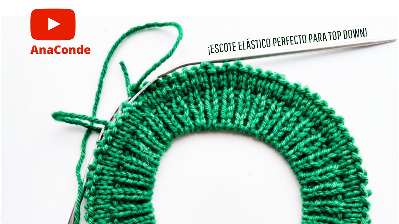 Tejer escote elástico perfecto para top down.