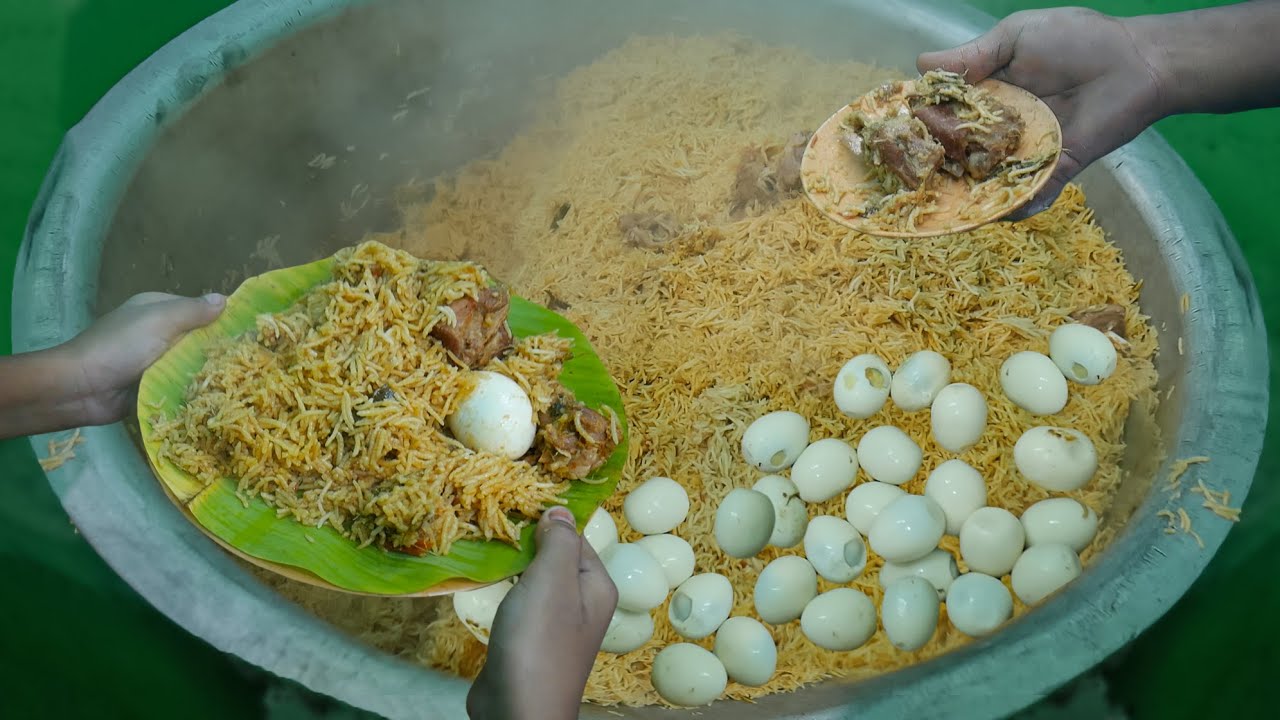 Over Crowded Asan Bhai Mutton Biryani Making and Plating