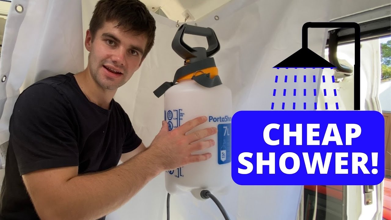 SIMPLE SHOWER- How To Shower Inside Van Conversion (Van Life Shower)