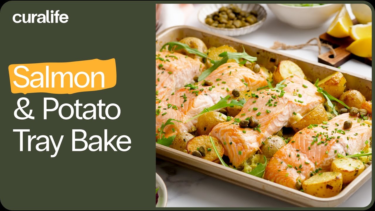 Salmon, Leek and Potato Tray Bake