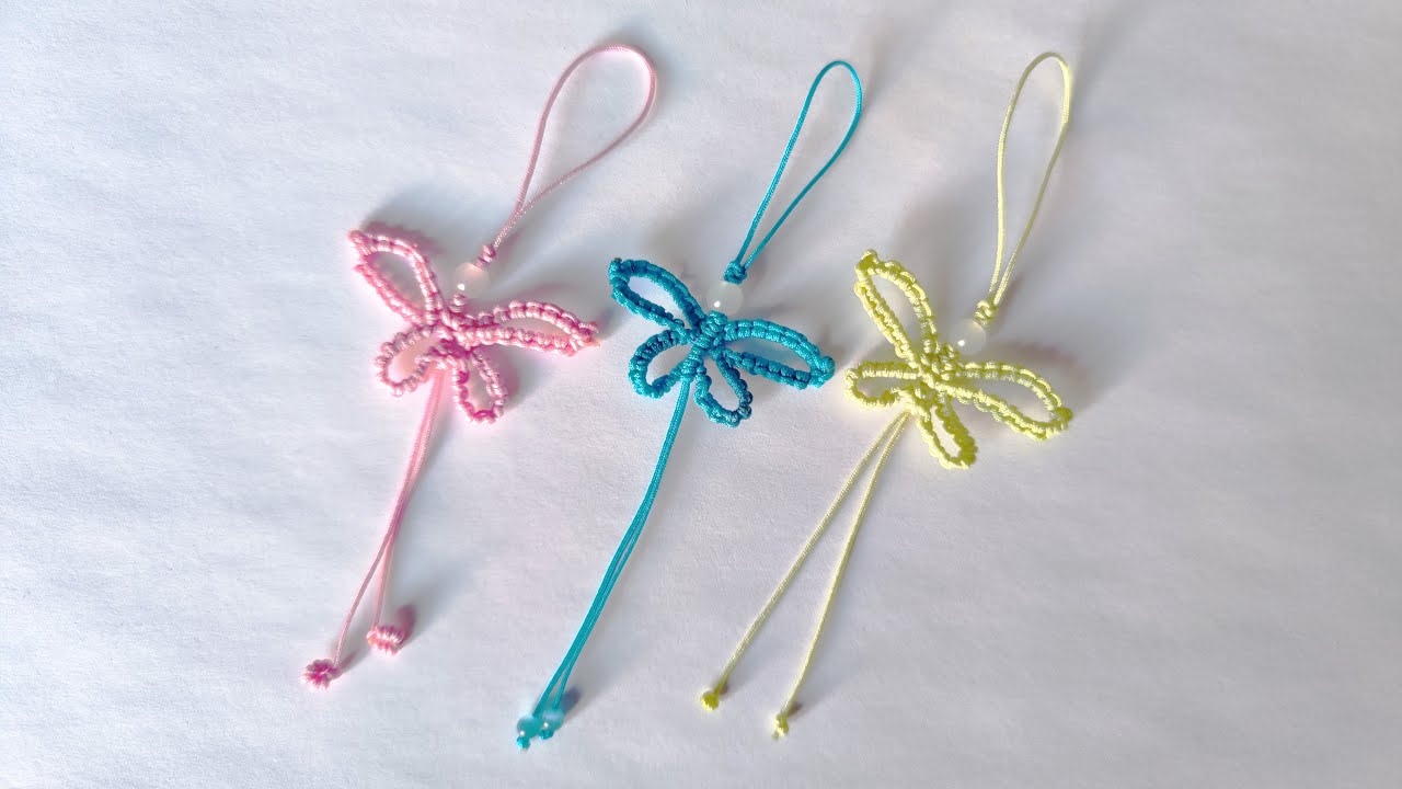 Cute Butterfly Keychain | Cellphone Charm | DIY Tutorial | Handmade Macrame Keychain