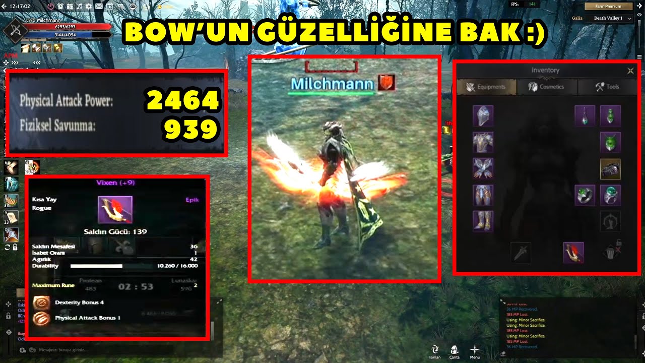 Milchmann - (Galia) +9 Vixenli 2464 Ap'ye Ulaşan Okçusu ile Solo PK Atıyor  ! Rise Online